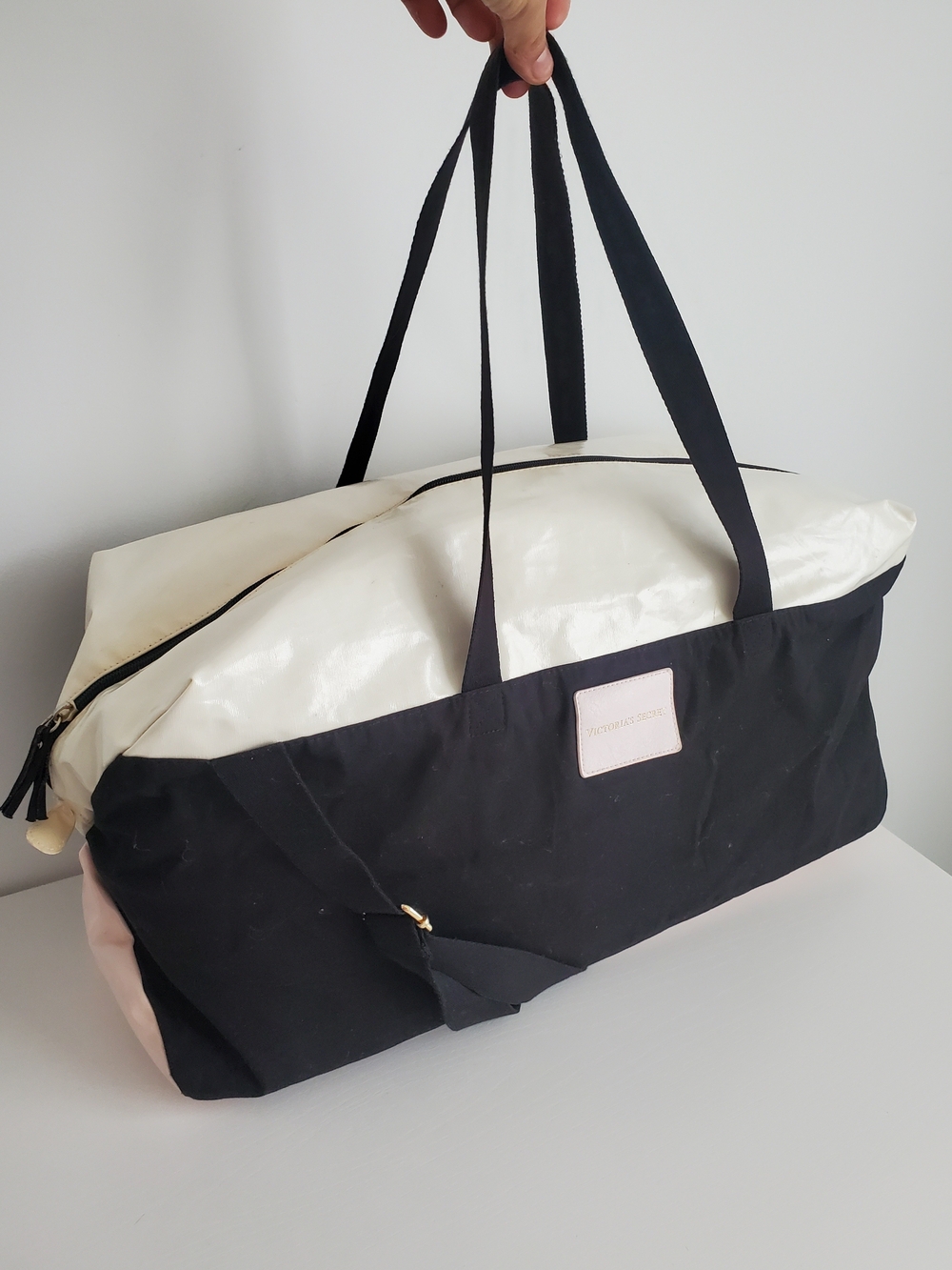 Victoria's Secret Black, White & Pink Travel Tote
